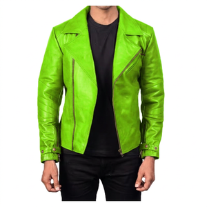 เสื้อแจ็คเก็ตหนัง PU เคลือบผิวสำหรับทุกเพศ ขายส่ง ผู้ผลิต OEM รับผลิตตามแบบ พร้อมปักโลโก้ด้านหน้า เสื้อแจ็คเก็ตหนังเทียมแบบ Biker ซิปหน้า จากผู้ผลิต - Product Image 4