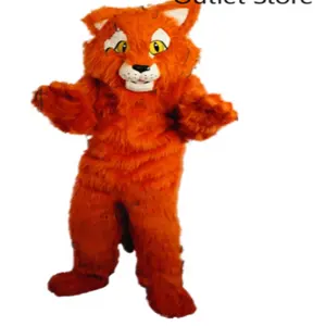 万圣节圣诞游行成人卡通动物角色扮演的橙色长狐吉祥物服装