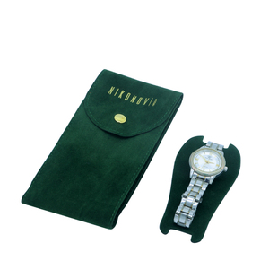 Bolsa de terciopelo de lujo con logotipo personalizado para relojes, bolsa de terciopelo para embalaje de joyas, bolsa para reloj con almohadilla de inserción para exhibición - Product Image 4