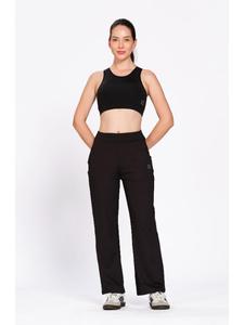 Pantalon large uni noir en Lycra pour femme Munns & Mars – Coupe universelle, décontracté, idéal pour le quotidien, les voyages et les activités sportives (vente en gros) - Product Image 1