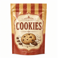 Sachets personnalisés imprimés pour biscuits, 250g, 500g, 1kg, avec fermeture éclair refermable, doublure en aluminium, barrière anti-humidité pour marques alimentaires