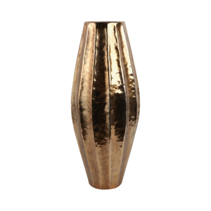 Vaso Moderno in Metallo Scanalato Alto, Decorazione d'Angolo per Soggiorno, Camera da Letto, Ufficio - Product Image 3