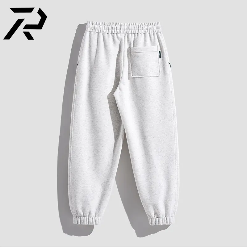 Özel İpli pantolon fransız Terry Joggers puf baskı yığılmış ter pantolon