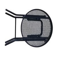Tables d'appoint d'extérieur-Table de patio pliable avec dessus en treillis métallique et tuyau en fer enduit de poudre pour jardin extérieur