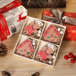 Wholesale Wooden <b>Gingerbread</b> <b>Man</b> Ornament Set Christmas Tree Hanging Pendant <b>Decoration</b> - Product Image 4