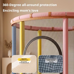 QIJUN Premium Children's Small Alloy Steel 1.2M Round Indoor/Outdoor <strong>Trampoline</strong> Protective <strong>Net</strong> <strong>for</strong> Boy Girl Professional Use - Product Image 5