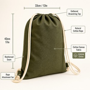 Custom Cotton ECO <b>Drawstring</b> <b>Bag</b> Eco Friendly <b>Canvas</b> Cinch Sack OEM Natural Rope Reusable <b>Bag</b> Factory Direct Wholesale MOQ - Product Image 2