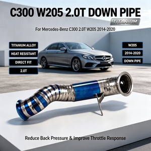 การแข่งขันแข่งรถท่อไอเสียท่อไอเสียไทเทเนียมอัลลอยด์โดยตรงสำหรับ Mercedes-Benz C300 2.0T W205 <span class=keywords><strong>2014</strong></span>-2020เอาต์พุตที่มีประสิทธิภาพมากขึ้น - Product Image 1