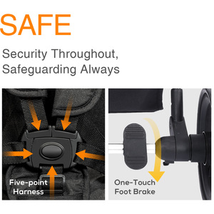 Poussette bébé multifonctionnelle légère et pliable avec siège bidirectionnel, vue panoramique, bonne suspension et convertible - Product Image 2