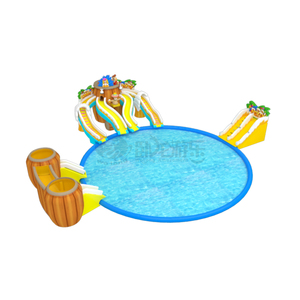 Tobogán de agua inflable comercial popular de verano 2024 con tres toboganes <span class=keywords><strong>piscina</strong></span> para niños Parque Acuático de alta calidad - Product Image 5