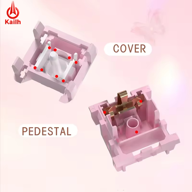 Original Kailh Pink Slim MX Switch Series Low Profile Linear Feel 50M Lifespan 3-Pin Keyboard Switches Mechanical