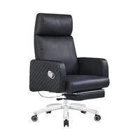 Chaise de bureau de direction laquée, style luxe léger, revêtement en cuir, dossier haut, fonction pivotante, assortie au bureau du directeur