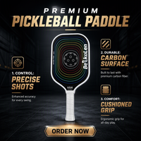 Paddle Pickleball Serat Karbon T700 Langsung dari Pabrik, Standar, Logo Custom, Inti Busa Thermoformed Gen4, Disetujui USAPA, OEM