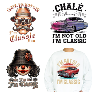 Non sono vecchio, sono classico: Adesivi DTF lavabili <span class=keywords><strong>con</strong></span> grafica Foo Chicano Lowrider messicana, pronti da applicare su abbigliamento - Product Image 1