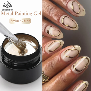 BORN PRETTY Popular Oro Plata Metálico Pintura Gel Esmalte de <span class=keywords><strong>uñas</strong></span> Venta al por mayor Cromo Dorado Metal Espejo Efecto Gel Pintura Arte de <span class=keywords><strong>uñas</strong></span> - Product Image 2