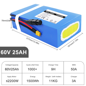 EU Stock 60V 25Ah Lithium Ion Battery Pack Water-proofed 12-Month Warranty for E-bike Scooter Cargo Bike DIY EV Conversion <b>Kit</b> - Product Image 2