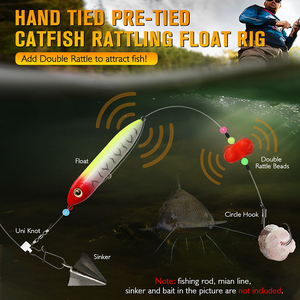 Nouveauté 2026 : Montages flottants pour poisson-chat avec sonnette, pour la pêche en eau salée et la pêche à la leurre, hameçon circulaire en acier à haute teneur en carbone - Product Image 2