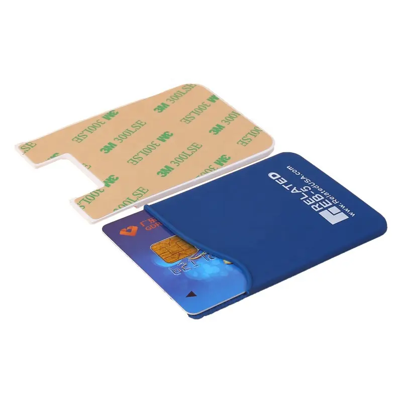 Custom Card Holder for Back of Phone - Silicone Stick on Cell Phone Wallet with Pocket for Credit Card, ID, Business Card