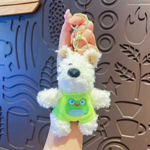 Porte-clés en peluche mignon West Highland White Terrier, breloque chien de dessin animé, durable, écologique, en alliage de zinc, cadeau pour événement, vente en gros - Product Image 2