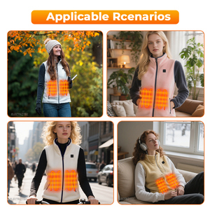 100% Polyester Sherpa <strong>Fleece</strong> 5V Battery Powered Winter Windproof Sleeveless Electric Heated <strong>Vest</strong> <strong>Women</strong> - Product Image 3