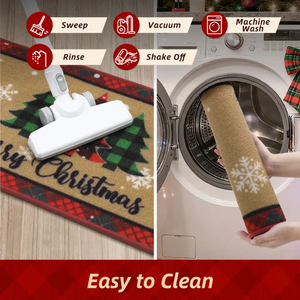 Patrón de decoración de copos de nieve de <span class=keywords><strong>Navidad</strong></span> lavable Alfombrilla de puerta delantera de bienvenida Alfombrillas de puerta de interior antideslizantes absorbentes - Product Image 5