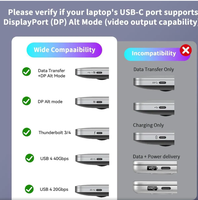 Adaptateur USB-C vers double HDMI 4K60Hz/30Hz, type C vers 2HDMI 2.0, répartiteur pour double moniteur, écran étendu, Dell XPS 15/17 HP MST