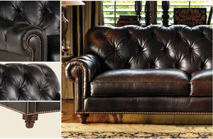 アメリカン レザー ソファ レトロ バー ソファ ヨーロピアン スタイル ソファ セット リビング ルーム ラグジュアリー 家具 - Product Image 2