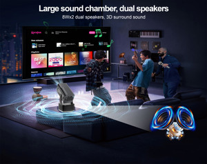 Projecteur de cinéma maison <span class=keywords><strong>Android</strong></span> YUXU HCS350KTV, console de jeux TV, 1080P HD WiFi, divertissement familial portable, 8 Go de mémoire, plus de 20 000 jeux - Product Image 4