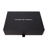 Emballage en carton rigide noir avec Logo imprimé personnalisé, boîte cadeau pliable avec couvercle magnétique