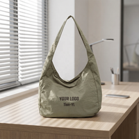 Sacs fourre-tout en nylon pour femmes, grande capacité, sac à bandoulière pour le shopping, les voyages, l'usage quotidien, design hobo, logo personnalisé, OEM