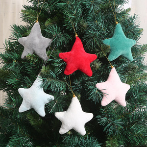 Decorazioni appese in velluto con stella di peluche 10 cm di natale per festa di <span class=keywords><strong>capodanno</strong></span> feste decorazioni per caminetto - Product Image 5