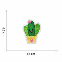 Patchs de broderie thermocollants patchs décoratifs en tissu Cactus fleur chapeau plumes conceptions pour vêtements pantalons coeur attache facile