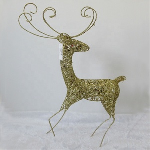 Filo di ferro di Natale cervo Con <span class=keywords><strong>oro</strong></span> <span class=keywords><strong>Glitter</strong></span> per la decorazione di interni - Product Image 2
