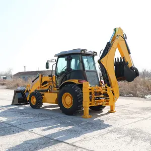 Trung quốc 6 tấn loader backhoe nhỏ gọn 4WD backhoe máy xúc loader