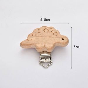 Attache-tétine en bois de hêtre écologique de haute qualité avec gravure animale de dessin animé – Chaînes de sucettes pour bébés – Dropshipping - Product Image 2