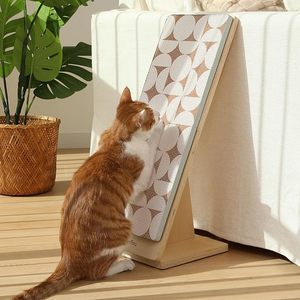 FUKUMARU Rampa <span class=keywords><strong>para</strong></span> <span class=keywords><strong>Gatos</strong></span>, Rascador de Madera de 23.66 Pulgadas con Almohadillas de Cartón Reemplazables, Protector de Muebles Vertical - Product Image 1