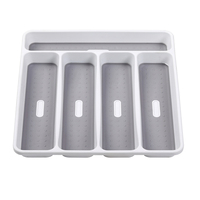 Organisateur de vaisselle, Mini argenterie PP TPR plateau à couverts avec 5 diviseur pour cuillère fourchette couteau