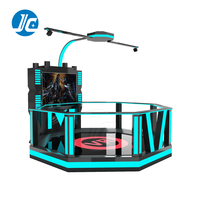 Simulateur VR 9D, jeux de tir, machine de jeu d'arcade, structure en fibre de verre et métal pour utilisation en extérieur/intérieur, centre commercial, parc d'aventure