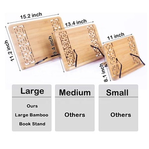Ricettario di bambù e <span class=keywords><strong>porta</strong></span> lettura regolabile in altezza 4 <span class=keywords><strong>per</strong></span> libri di testo ricette libri di musica tablet Rack di stoccaggio - Product Image 6
