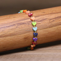 Bracelet unisexe bohème ajustable tressé en pierre Cœur Empereur 7 chakras, bijou perlé exquis pour la méditation, cadeau quotidien
