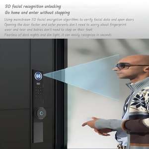 Serrure de porte intelligente Tuya avec caméra, reconnaissance faciale, serrure de porte intelligente biométrique avec logiciel et SDK gratuits de Silver Hotel Lock - Product Image 4