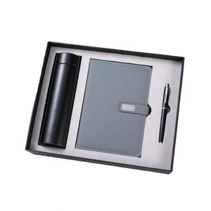 Leather Notebook and Pen Luxury Business Journal Note <b>Book</b> Promotional Gift Set With Water Bottle - Product Image 2