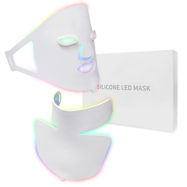 Professional 7-Color LED Light Therapy Face Mask Black and Red Light Silicon Facial Mask