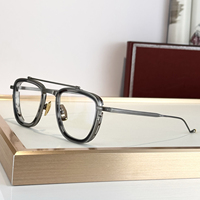 Lunettes de vue vintage de luxe pour hommes avec monture transparente en alliage, anti-lumière bleue, adaptées aux visages en forme de losange