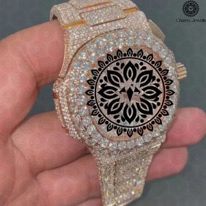 Reloj Charm de Lujo de Acero Inoxidable de 40 mm con Esfera Analógica de Cristal, Reloj de Moda para Hombre con Movimiento Mecánico Automático, Fecha Automática, Resistente al Agua 10 Bar, Botón de Presión W - Product Image 1