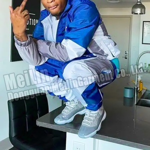 Ensemble deux pièces pour homme 2023, style streetwear, coupe-vent, ensemble de survêtement en nylon avec fermeture éclair personnalisée par sublimation - Product Image 3