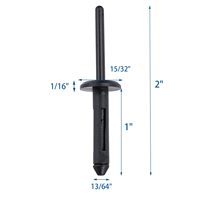 Rivet en nylon, diamètre du trou 13/64 pouces, longueur 2 pouces pour VW N804343-S N804343S
