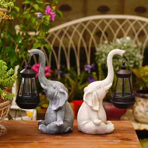 Lámpara Solar de Jardín con Forma de Elefante, Decoración de Resina para Exteriores, Impermeable, LED, Alimentada por Energía Solar, Decoración para Patio y Jardín - Product Image 1