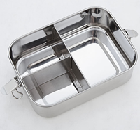Boîte à bento en acier inoxydable 304 de 1200 ml, très vendue, avec 3 compartiments, idéale pour les collations et les salades