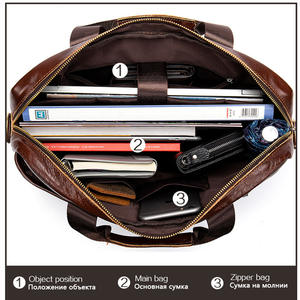 PU Leather <b>Briefcase</b> for Men Factory Custom Large Capacity Laptop Bag Business Messenger Bag Shoulder Tote Office Bag - Product Image 3